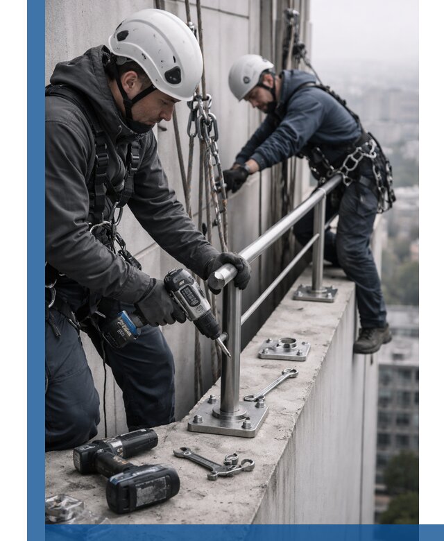 Монтаж перил на высоте в Торжке для жилых и промобъектов