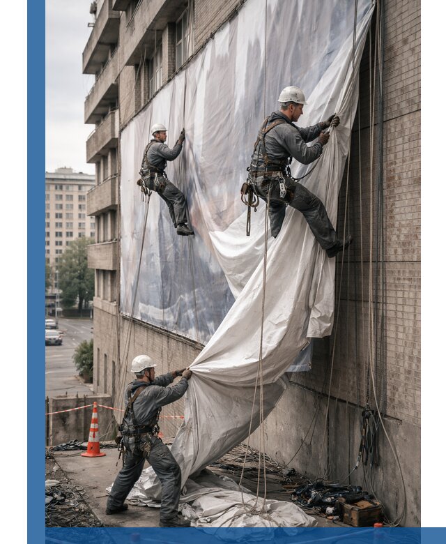 Демонтаж баннеров с фасада в Торжке оперативно и безопасно