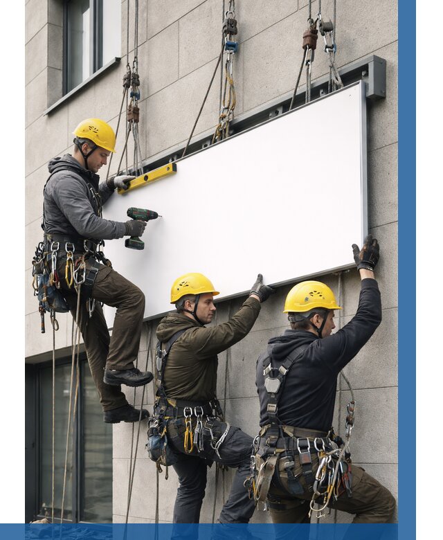 Монтаж рекламной вывески в Торжке от 8179 р. | ВЫСОТНИК-Трж