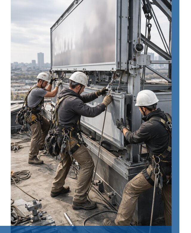 Монтаж крышной рекламной конструкции в Торжке от 61344 р.|ВЫСОТНИК-Трж