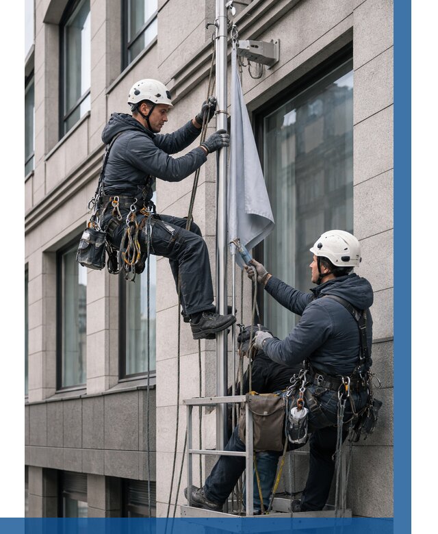 Установка флагов на фасаде в Торжке от 4601 р. | ВЫСОТНИК-Трж