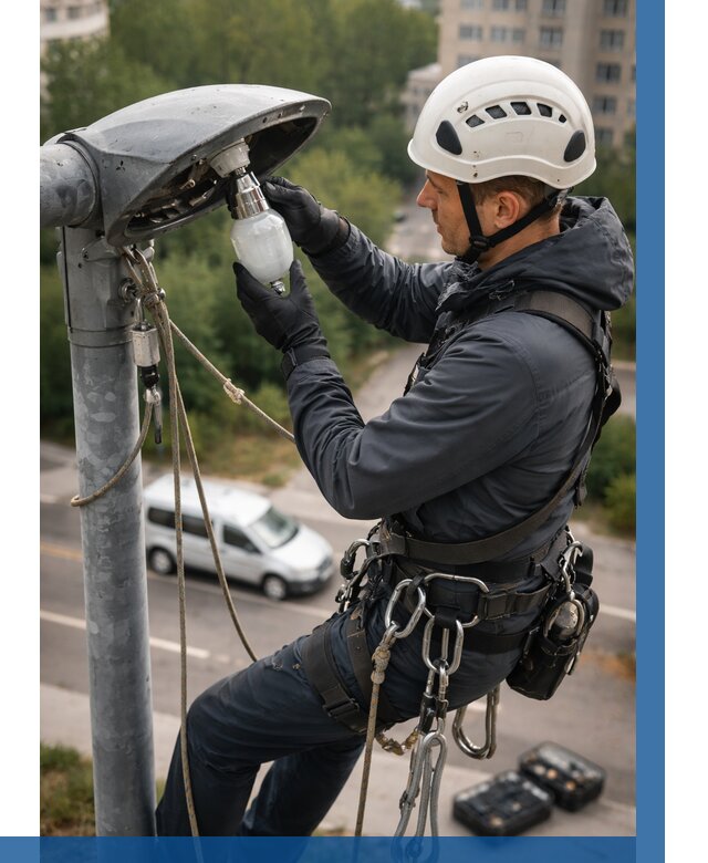 Замена ламп на высоте в Торжке от 2556 р. | ВЫСОТНИК-Трж