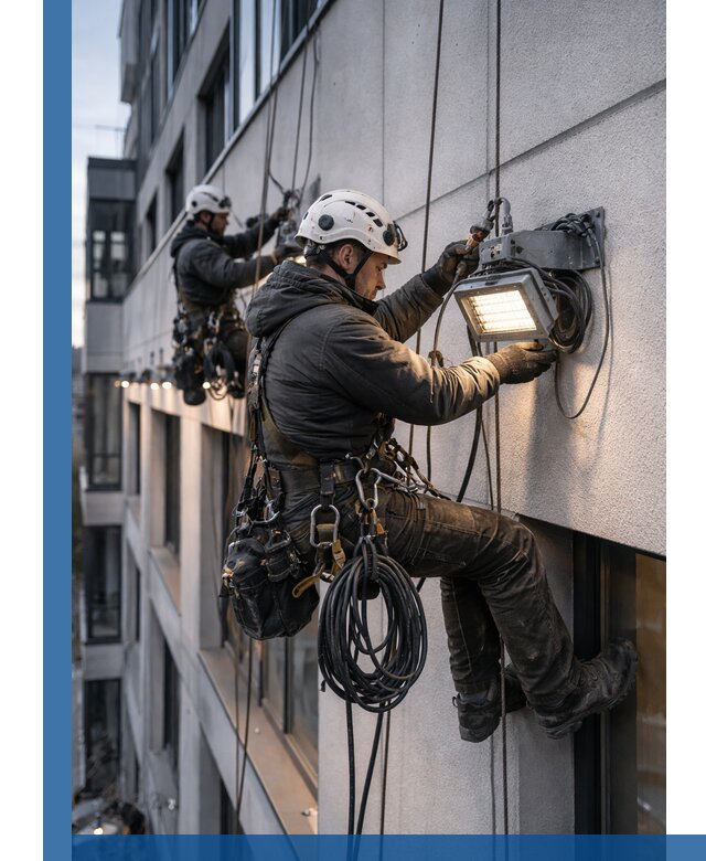 Монтаж фасадного освещения в Торжке установка и подключение