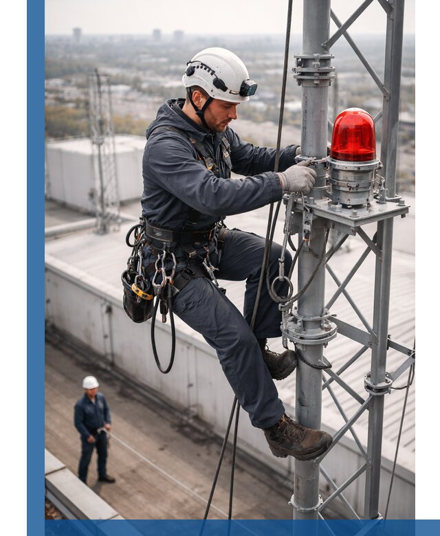 Монтаж заградительных огней и обслуживание объектов в Торжке