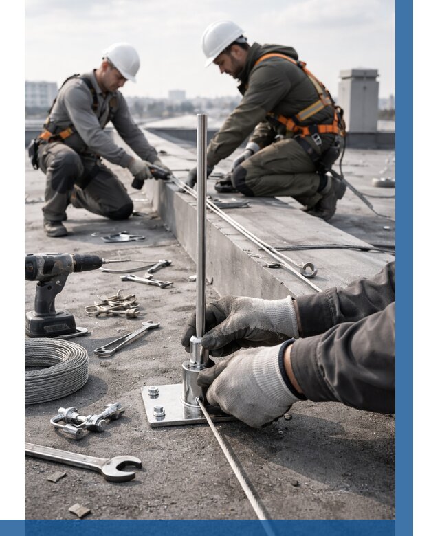 Монтаж молниезащиты на кровле в Торжке цена от 25560 р. | ВЫСОТНИК-Трж