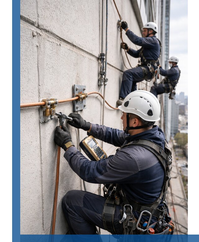 Монтаж системы заземления здания и молниезащиты в Торжке