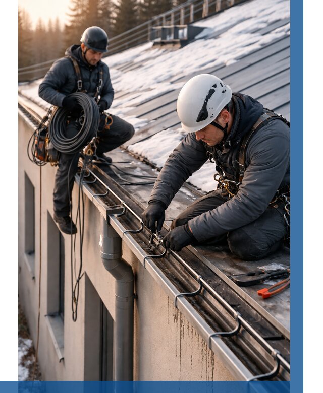 Монтаж греющего кабеля на кровле в Торжке от 460 р. | ВЫСОТНИК-Трж