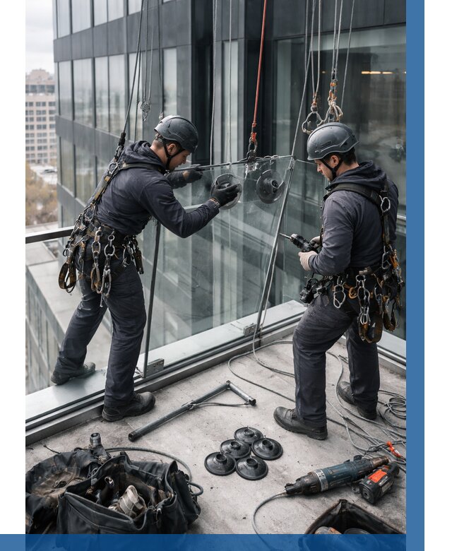 Монтаж стеклянных ограждений в Торжке от 2556 р. | ВЫСОТНИК-Трж