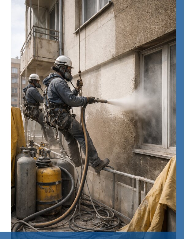 Пескоструйная очистка фасада в Торжке от 665 р. | ВЫСОТНИК-Трж