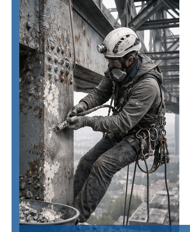 Удаление старой краски с металлических конструкций в Торжке