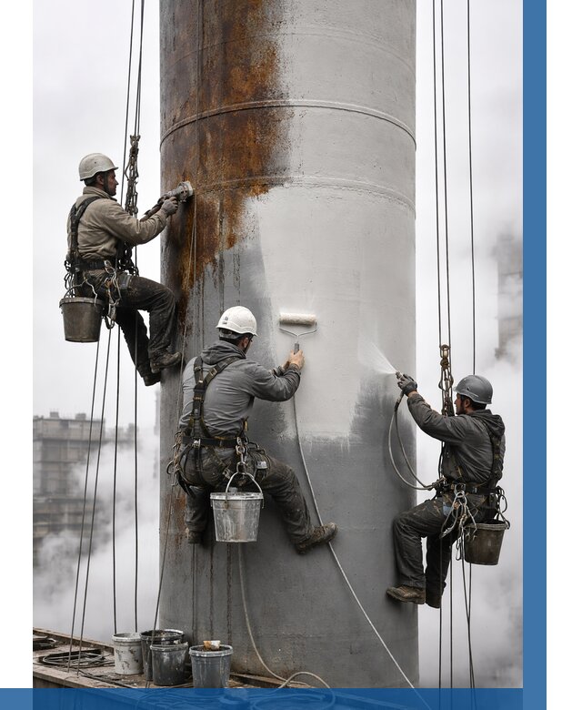 Покраска дымовых труб в Торжке от 8690 р. | ВЫСОТНИК-Трж