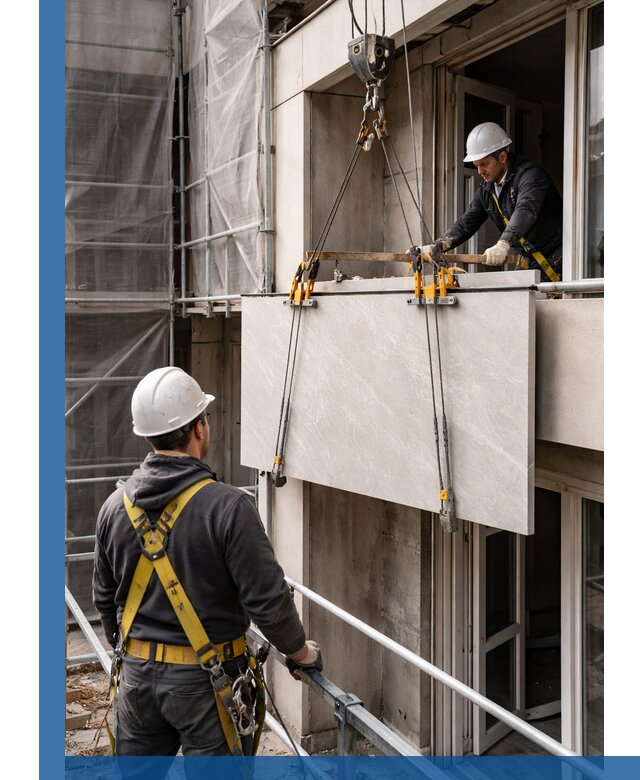 Подъем керамогранита на этаж в Торжке грузчиками и техникой