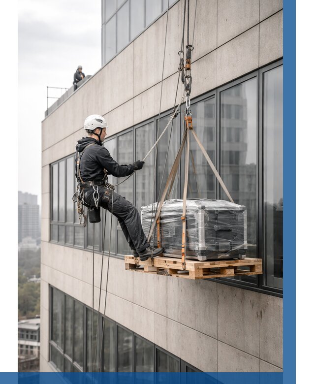 Спуск груза по фасаду в Торжке от 3578 р. | ВЫСОТНИК-Трж