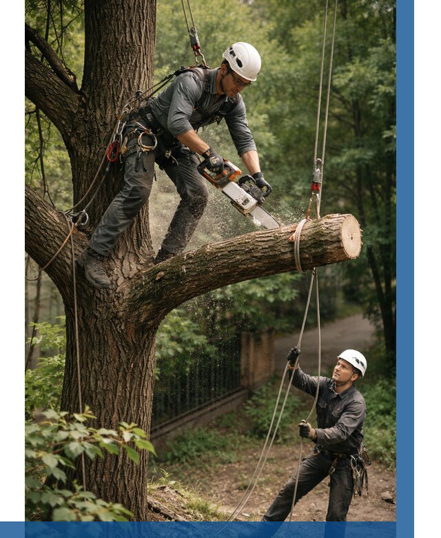 Спил деревьев альпинистами в Торжке от 8179 р. | ВЫСОТНИК-Трж