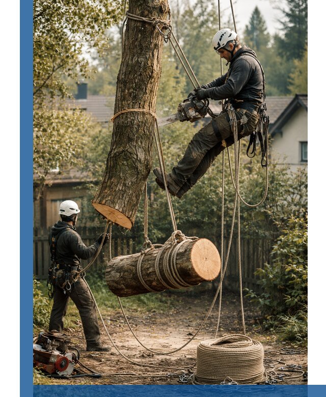 Валка деревьев частями в Торжке, безопасно и аккуратно