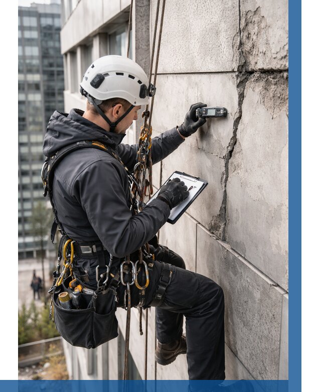 Обследование фасада альпинистами в Торжке от 123 р. | ВЫСОТНИК-Трж