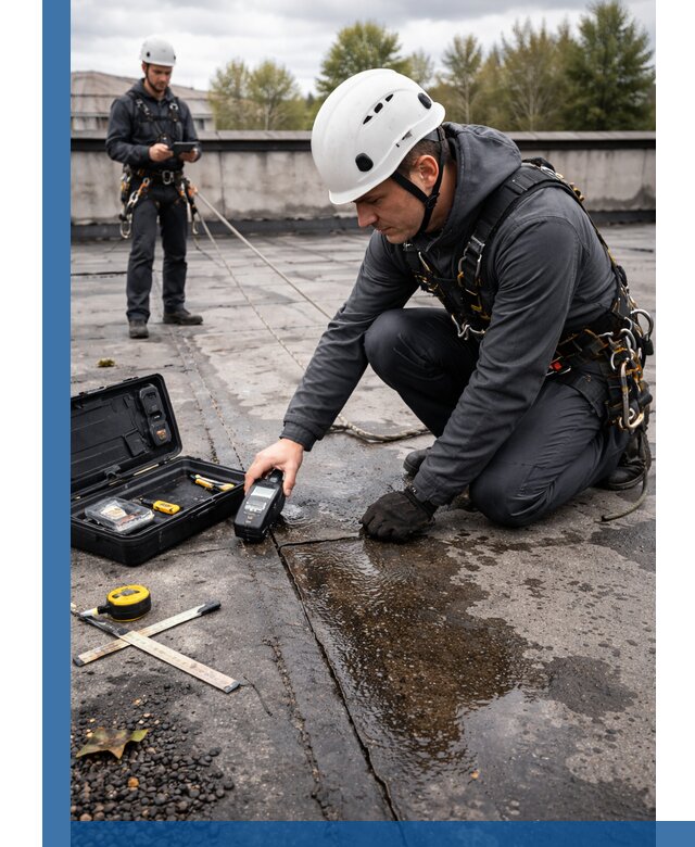 Обследование кровли на протечки и выявление дефектов в Торжке