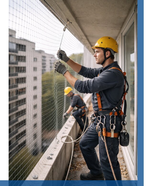 Монтаж сетки от птиц в Торжке от 4601 р. | ВЫСОТНИК-Трж