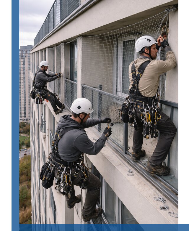 Профессиональный монтаж защитной сетки от птиц в Торжке